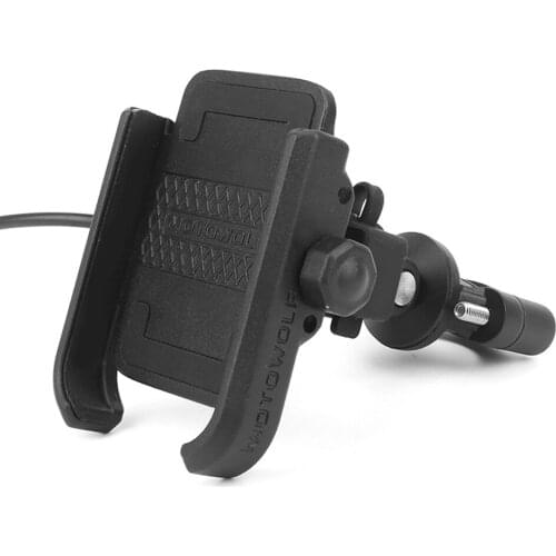 Universal Motorcycle Handlebar Mobile Phone Holder Cell Phone With USB Charge Motorbike GPS Mount Accessoeies