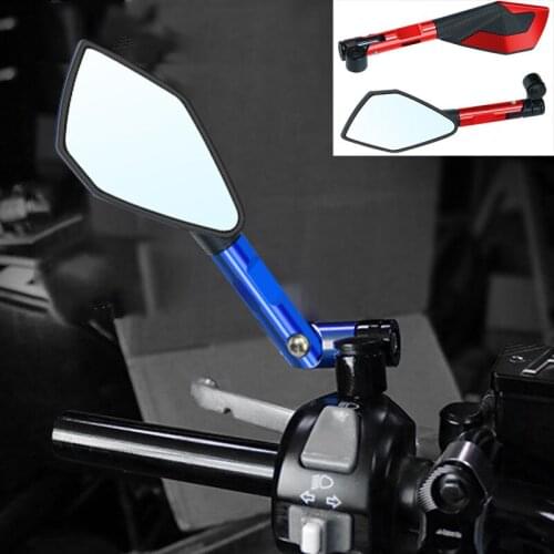 2Pcs Universal Motorcycle Rearview Mirror Large Mirror CNC Aluminum Alloy Reversing Side Mirror For Scooter Harley Street Car