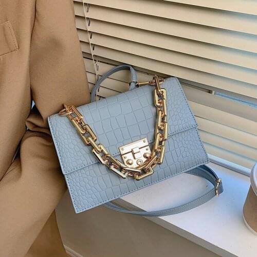 2021 female bag texture bag fashion crocodile pattern chain messenger bag ins small square bag