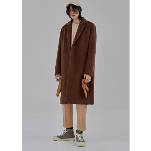 Winter woollen overcoat mens long Korean new British pure cashmere overcoat slim woolen large overcoat fashion