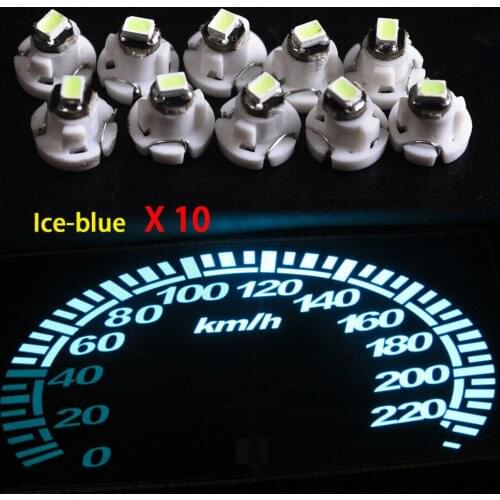 10x Ice Blue T4.2 Wedge 1SMD LED Car Cluster Instrument Dash Climate Light Bulbs Auto Accessories A/C Lights