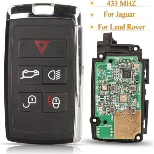 Kutery 5pcs 5 Buttons Smart Remote Car Key Fob 433Mhz For Land Rover Ranger Rover Discovery Velar Fit Jaguar ID49 7953P
