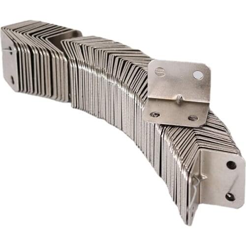 50pcs/lot corner iron wood table and chair cabinet fixed connection 90 degree right angle iron plate support L-type hardware