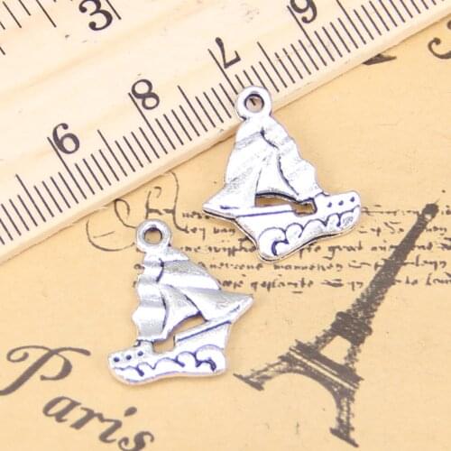 16pcs Charms double sided ship boat 20x18mm Antique Pendants,Vintage Tibetan Silver Jewelry,DIY for bracelet necklace