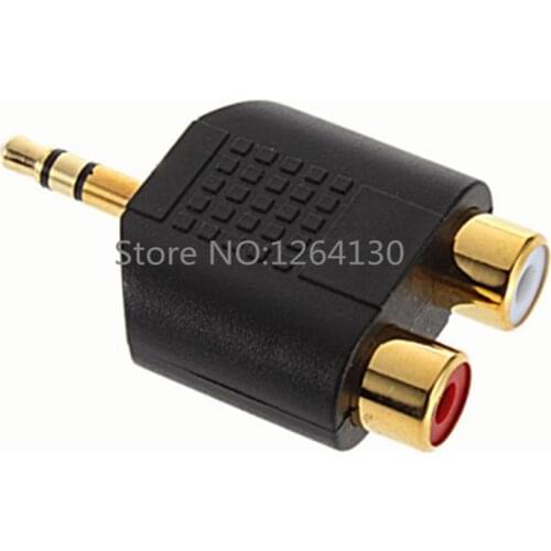 A Points two 3.5 mm Audio Adapter Revolution of Double Lotus Mother Female 3.5mm Audio Plug to 2 RCA