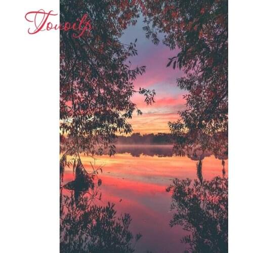 Touoilp DIY full square&round 5D Diamond painting"Sunset view tree"Embroidery Cross Stitch 3D Pictures of Rhinestone mosaic