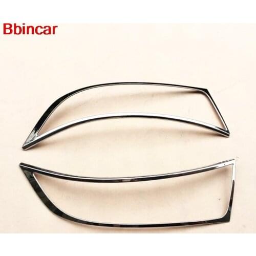 Bbincar ABS Chrome Front Up Head Light Lamp Cover Trim Front Lamp Hoods Frame Car Cover Auto Accessories 2PCS For Ford Edge 2015