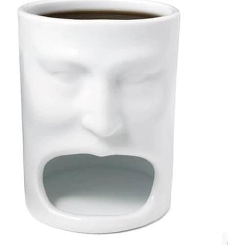 White Face Mug Big mouth design Ceramics Mugs coffee mug Milk Tea office Cups Drinkware the Best birthday Gift for friends