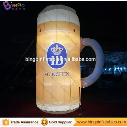 Free shipping LED lighting 4m inflatable beer cup model with digital printing for advertising beer cup balloon for party prop