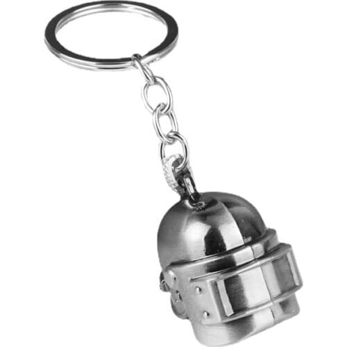 PUBG Keychain Playerunknowns Battlegrounds PUBG Level 3 Helmet Keychain Necklace Souvenir Keyring Key Chain Ring Army Jewelry