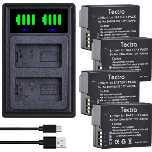 DMW-BLC12 BLC12 DMW-BLC12E DMW-BLC12PP Battery + LCD Dual Charger for Panasonic Lumix DMC-G85,FZ200,FZ1000,G5,G6,G7,GH2,GX8