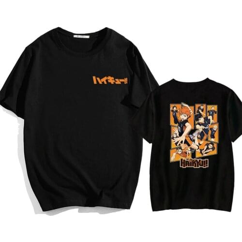 Harajuku T Shirt Men Anime Shirt Haikyuu Short Sleeve Anime Tops Male