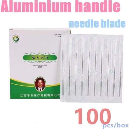 Sharp Tip Independent Tube Aluminum Handle Micro Knife Acupuncture needle Acupotomy Therapy Disposable Needles 0.35/40/50/60mm