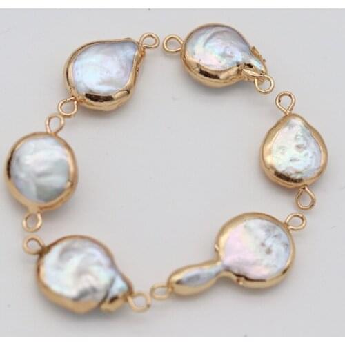 Hot Sale Natural Pearl Irregular Shape Boutique Pearl Connector Making DIY Fashion Charm Necklace Bracelet Jewelry Accessories