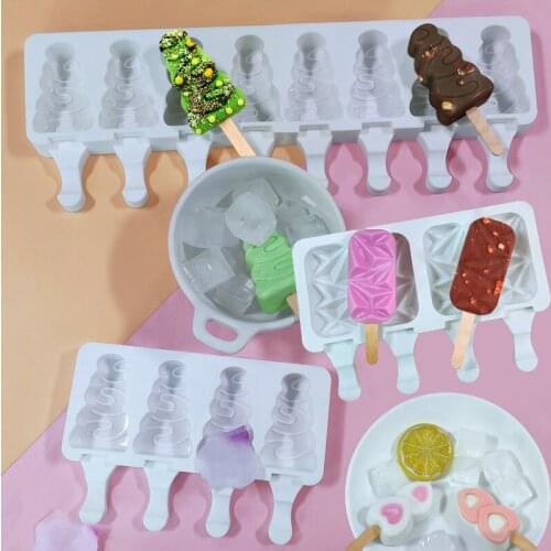 Meibum Summer Popsicle Molds 4/8 Cavity Silicone Ice Cream Moulds 20 Types Child Juice Dessert Cube Tray Kitchen Baking Tools