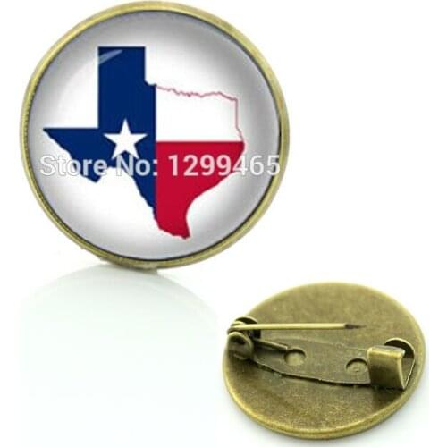 Top fashion keepsake pin promotion US Texas state flag brooches high quality American Texas flag Art photo badge C 1376