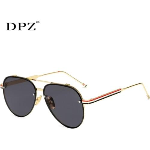 DPZ 2020 Fashion Brand design men women Gothic Steampunk sunglasses Mirror LENS Colorful gradient oculos Gafas Blue sun glasses
