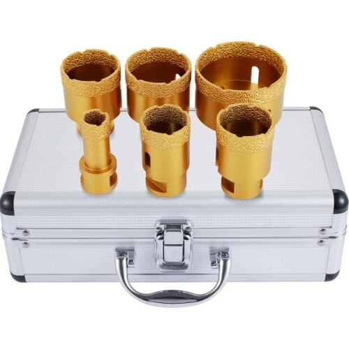 6 PCS Diamond Hole Saw Set Drill Core Bits M14 20/35/40/45/50/68mm