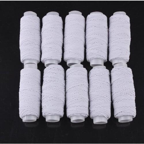 Pulaqi White Elastic Thread Set Industrial Sewing Machine Thread Mixed Elastic Thread For Bracelet Sewing Random 10 Roll/Set DIY