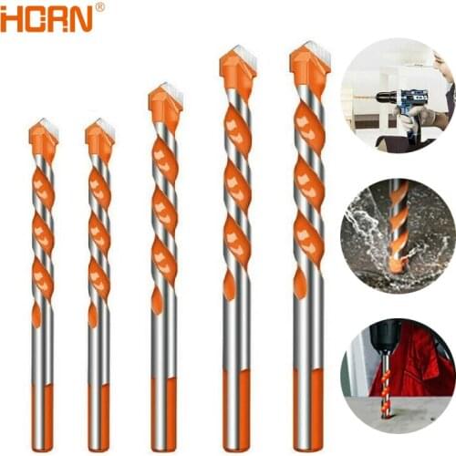 New 5pcs/set 3-12mm Cross Hex Tile Drill Bits Set for Glass Ceramic Concrete Hole Opener Brick Hard Alloy Triangle Bit Tool Kit