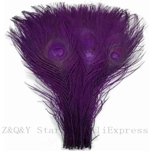 Natural 25--30CM (10-12 inches) peacock feathers dyed fuchsia 50-100 DIY craft jewelry performance mask accessories feather
