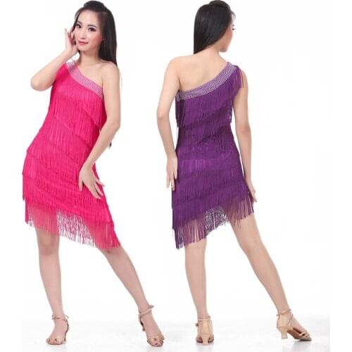 New Arrival New 2019 Women Latin Dress Sexy Salsa Tango Cha Ballroom Flamenco Dance Clothes Dresses 6 Colors