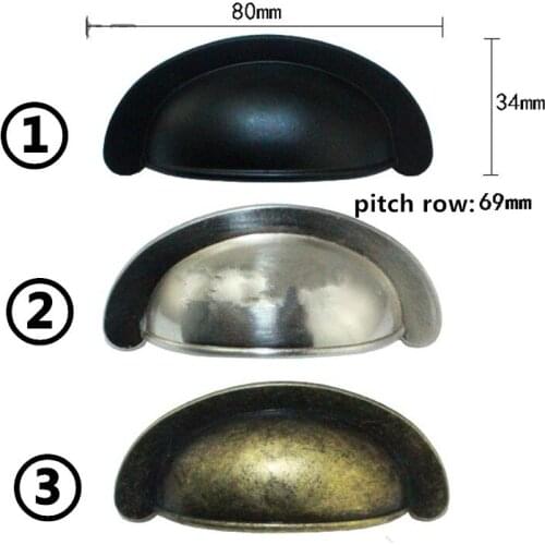 Bulk Retro Alloy Kitchen Drawer Cabinet Door Handle Furniture Knobs Hardware Cupboard Antique Shell Pull Handles,80mm,20Pcs