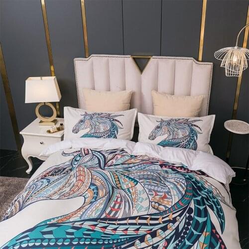 Animal Horse Duvet Cover Pillowcase Cartoon Bed Cover Duvet Cover 3D Soft Bedding Single Double King Queen Duvet Cover