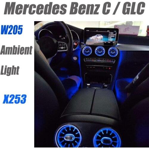 NOVOVISU For Mercedes Benz C MB W205 2014~2020 or GLC X253 Dashboard Interior Original Factory Atmosphere advanced Ambient Light