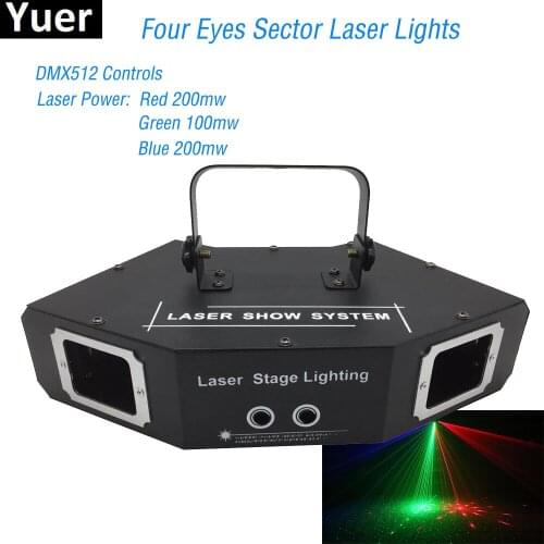 Professional DMX512 4 Lens RGB Red Green Blue Beam Pattern Network Laser Light Home PRO DJ Show KTV Scanner Club Stage Lighting