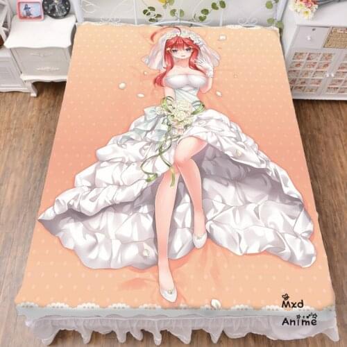 Japanese Anime The Quintessential Quintuplets Nakano Itsuki Printed Bed sheets 120*200cm 150*200cm Bedsheet otaku Bed sheet