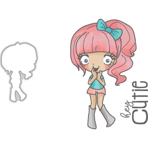 Clear Stamps And Cutting Dies Girl With Red Long Hair Ponytail For DIY Scrapbook Photo Album Craft Card 2021 New