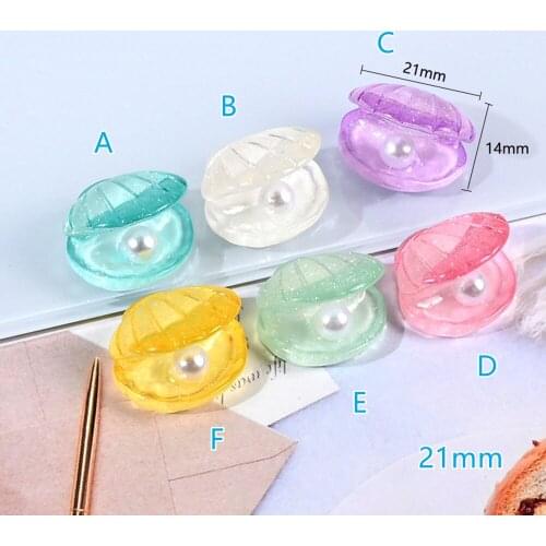 Seashell Resin Decoration Crafts 20pcs Lovely Pastel 3D Shell Cabochon For Scrapbooking Diy Accessories