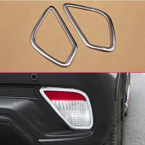 Silver Chrome Overlay For 2018 2019 Mitsubishi Eclipse Cross Interior Cover Car Rear Fog Warning Light Trims 2pcs Accessories