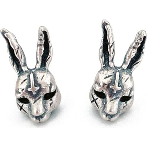Retro Distressed Cross Bunny Earrings Alloy Pendant Earrings Suitable for Girls