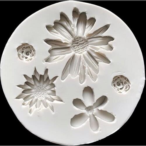 Rose Daisy Flower Silicone Mold Soft Clay Sunflower Drop Glue Modeling 17-335