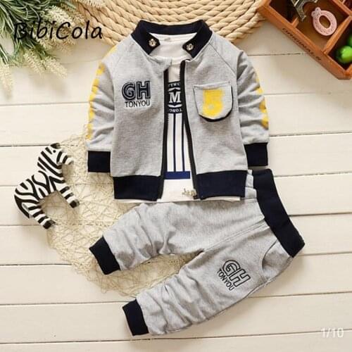 BibiCola New arrival autumn spring baby boys clothing sets lattice tops + pants sport suit for infant boy tracksuits 2pcs