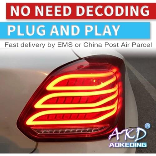 AKD Car LED Tail Light Taillight For Suzuki Swift 2017 2018 2019 Rear Fog Lamp + Brake Light + Reverse + Dynamic Turn Signal
