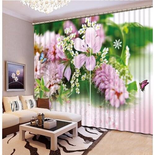 3D Curtains For Living room Customize Butterfly flowers Curtains For Bedroom Blackout Gorgeous Curtains