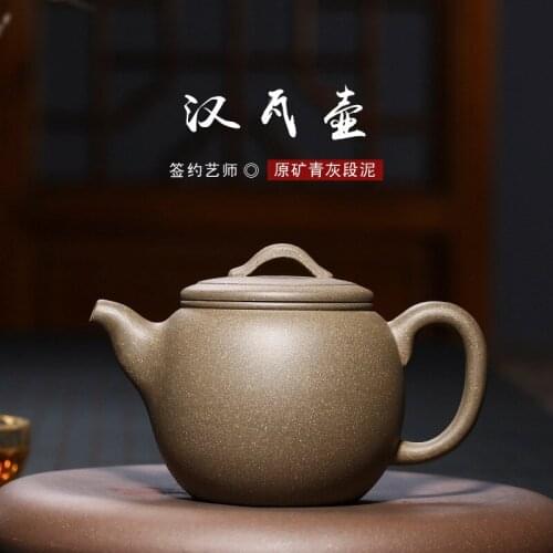 Semi hand-made blue grey section, mud Kung Fu tea pot, handmade Han tile pot, wholesale, Yuzhong sand, a substitute
