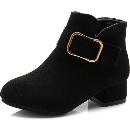 3-12 Years Fashion Big Kids Winter Books Shoe Little Girl Ankle Leather Boots Black 2020 New Princess ChildrenS High Heel Boots