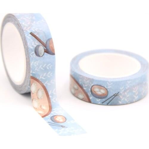 1PC/lot 15MM*10M Solar Terms Winter Dumplings washi tape Masking Tapes Decorative Stickers DIY Stationery School Supply