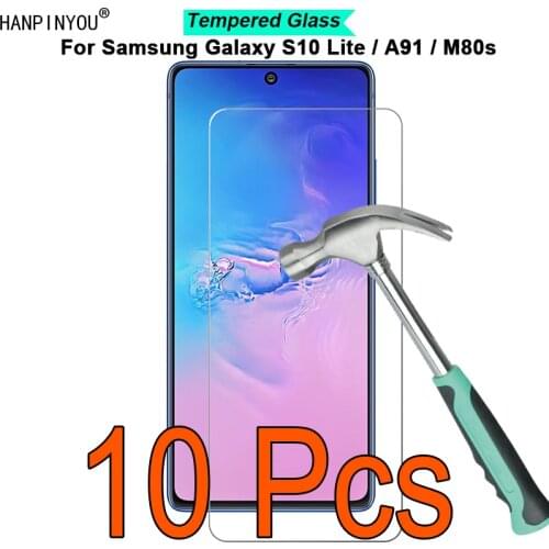 10 Pcs/Lot For Samsung Galaxy S10 Lite / A91 / M80s 6.7" 9H Hardness 2.5D Toughened Tempered Glass Film Screen Protector Guard