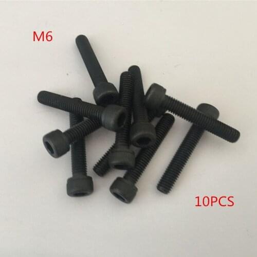 10pcs M6*8/10/12/14/16/18/20/22/25/30/35/40/45/50/55-65 Hexagon socket screws Hex Head Socket Cap Screw Black 12.9 Grade Bolts