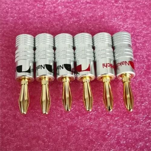 20Pcs New Type 4mm Nakamichi Banana Plug for Video 24K Gold Plated Speaker Copper Adapter Audio Connector Good quality