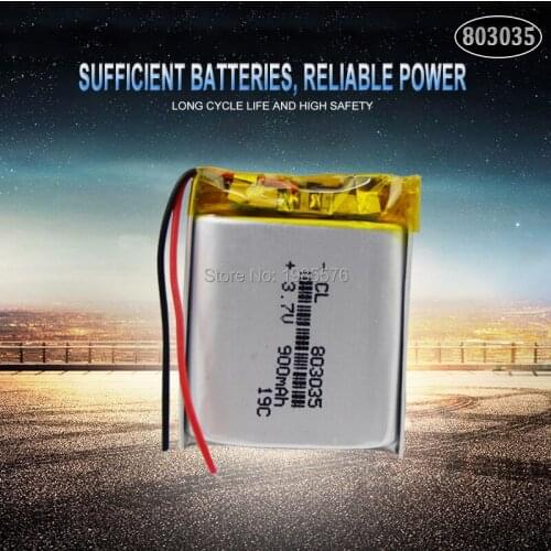 3.7V 900mah 803035 Polymer Lithium Rechargeable battery for GPS mp3 mp4 mp5 power bank Bluetooth speaker sound driving recorder