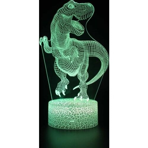 3D LED Night Light Dinosaur Action Figure 7 Colors Touch Remote Control Optical Illusion Table Lamp Home Bedroom Decoration