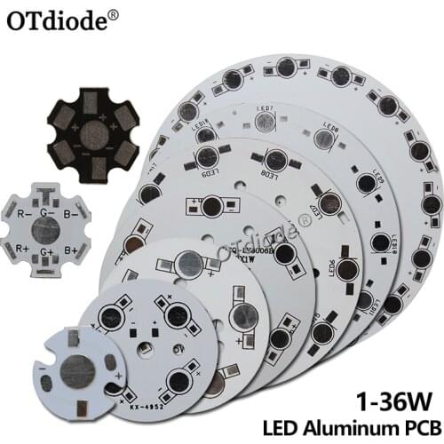 50pcs 1W-24W Aluminum Base Plate High Power Heat Sink PCB Board 1W 3W 4W 5W 7W 9W 12W 15W 18W 21W 24W Round Lamp Plate For DIY