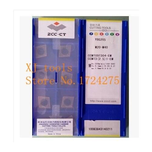Free Shipping CCMT09T304-EM YBG205 (10pcs/lot) Cemented Carbide Cutting tools turning insert CCMT09T304