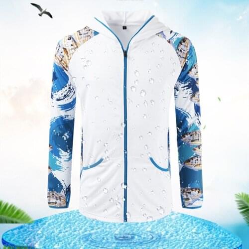 Ice silk Quick-drying Fishing clothes UV Hooded Sunscreen Breathable Jacket Ultrathin Loose XXL 3XL 4XL big size Handsome ropa